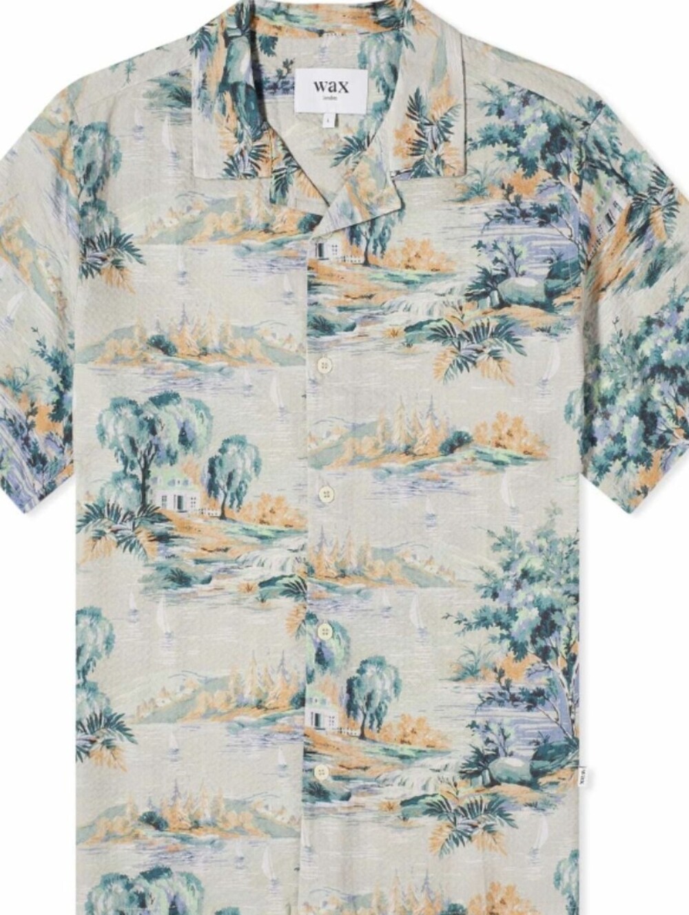 Wax London Men's Didcot Scenic Vacation Shirt in Blue